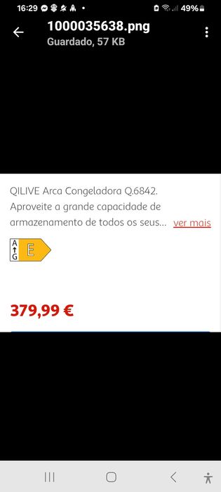 Arca Congeladora QLIVE 290 LT NAO USADA com garantia comercial