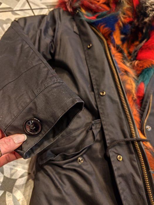 Parka lis farbowany unikat kurtka