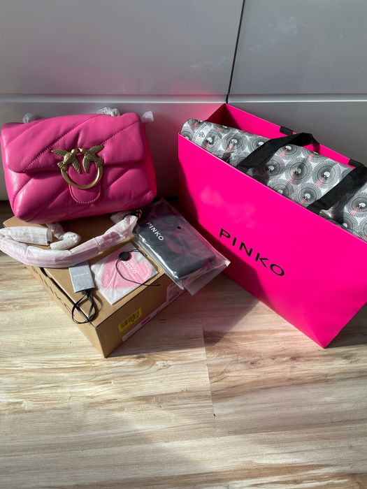 Torebka różowa PINKO NOWA mini puff