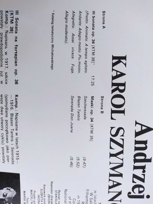 Zestaw 6 płyt długogrających - Karol Szymanowski