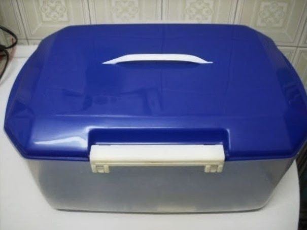 Kit cozinha em plástico de cor azul - Bom estado