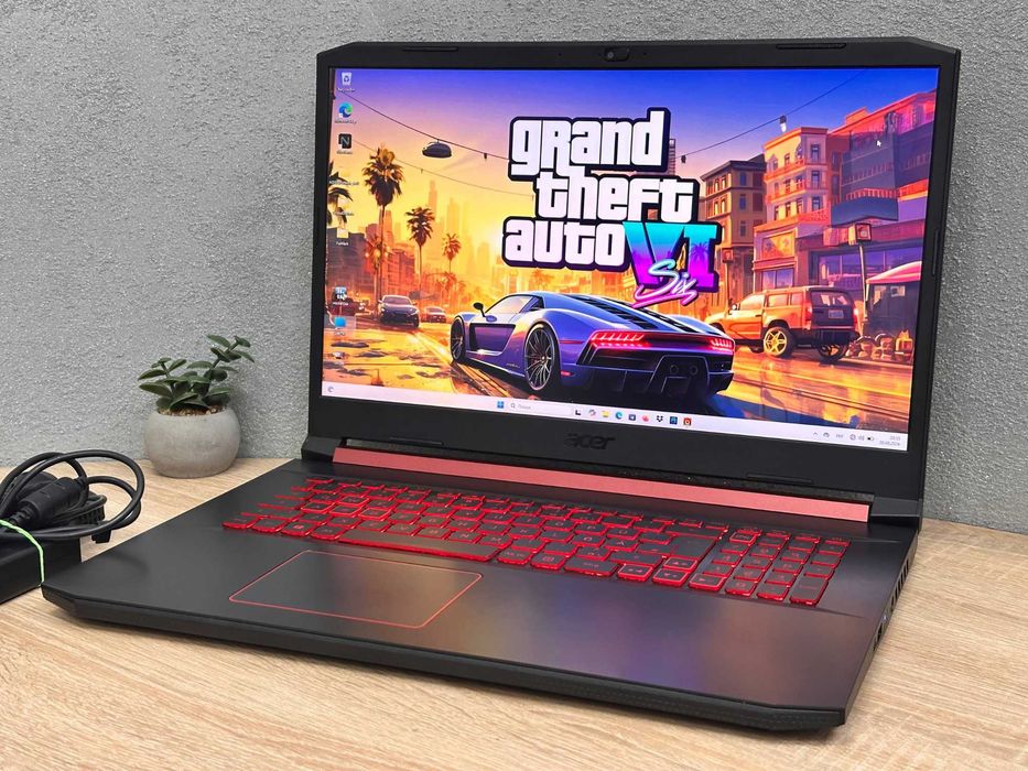 Ноутбук Acer Nitro 5 17.3" ips/iNtel Core i5-930H/16Gb RAM/512SSD/GTX 1660 ti 6Гб GDDR6 192-Bit/Ідеальний стан! іГРОВИЙ/Геймерський/AN517-51/asus/dell