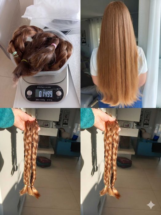 Włosy dziewicze | ciemny blond | 81 g | 45 cm