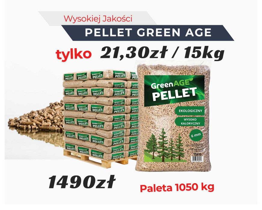 Eko Pellet z naturalnego drewna sosnowego - 70 worków 1050 KG