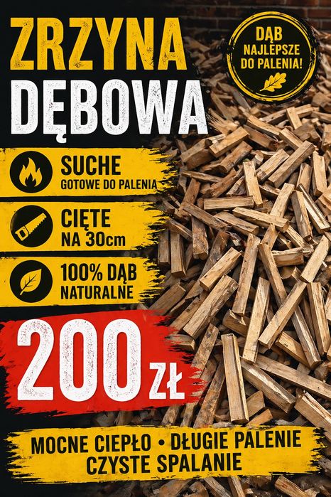 Drewno kominkowe opałowe SOSNA DĄB ZRZYNA transport gratis