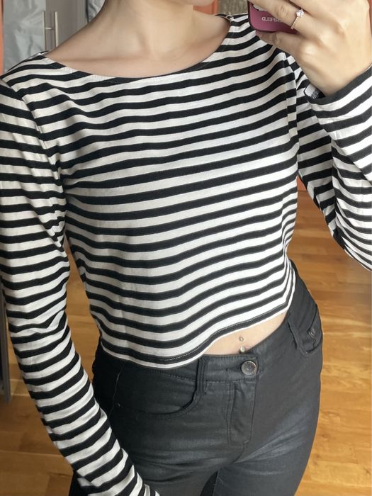 Top na długi rękaw w paski H&M