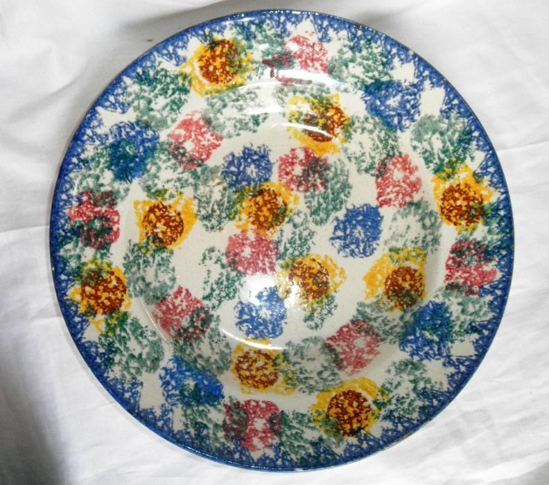 Prato Redondo Português Policromado Séc XIX