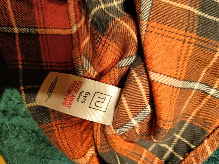 Casualowa koszula flanelowa 116 / 122 TU krata świąteczna