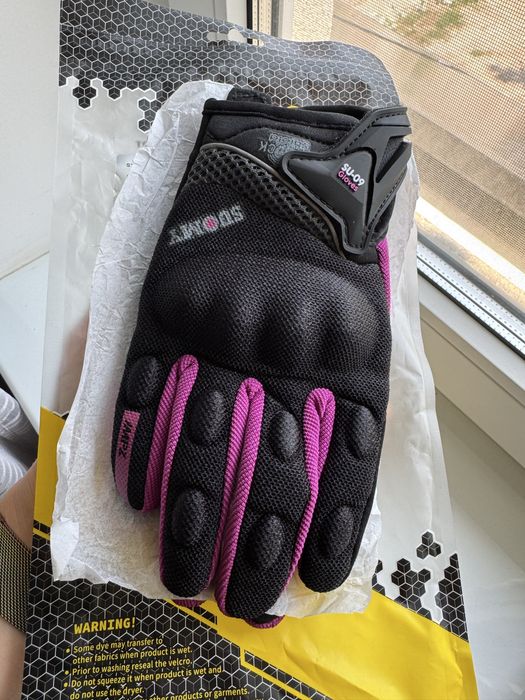 Мото перчатки жіночі, мотосумка на бедро