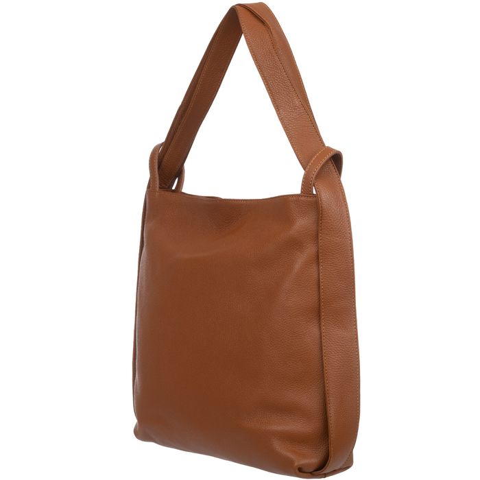 VERA PELLE torebka damska duża skórzana worek na ramię V511 jeansowa