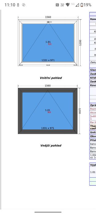 Okno antracyt   156x120