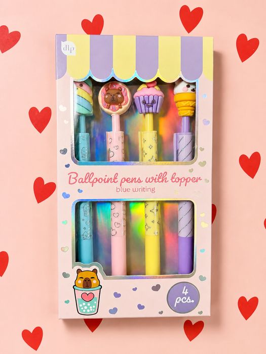 Canetas Decorativas Kawaii – Conjunto de 4 Unidades
