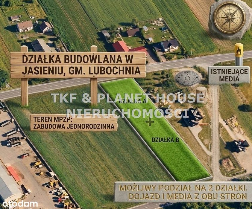 Działka 2928 m2 w Jasieniu,gm. Lubochnia