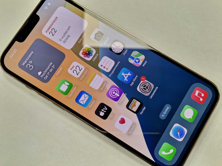 iPhone 13 Pro Max 128GB/ Gold/ Złoty/ Grade A-/ bateria 86%/ Gwarancja