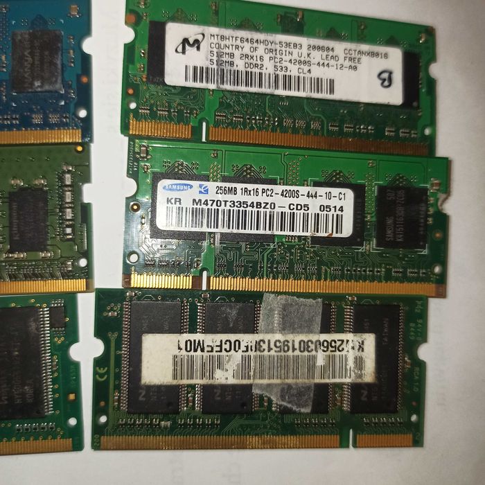 9 szt pamięci ram ddr do laptopa