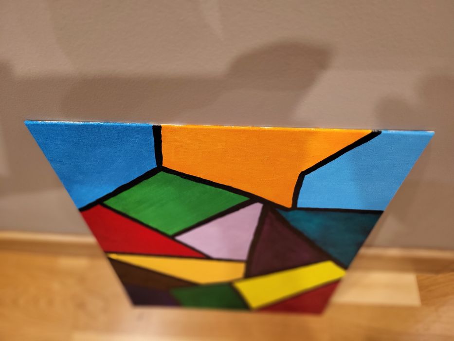 Malowany ręcznie obraz abstrakcyjny