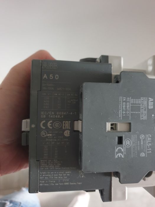 Stycznik mocy ABB A50 z blokiem stykowym za 1 sztukę