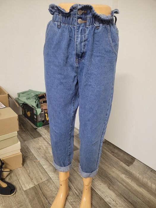 Stylowe Jeansy Paperbag damskie s