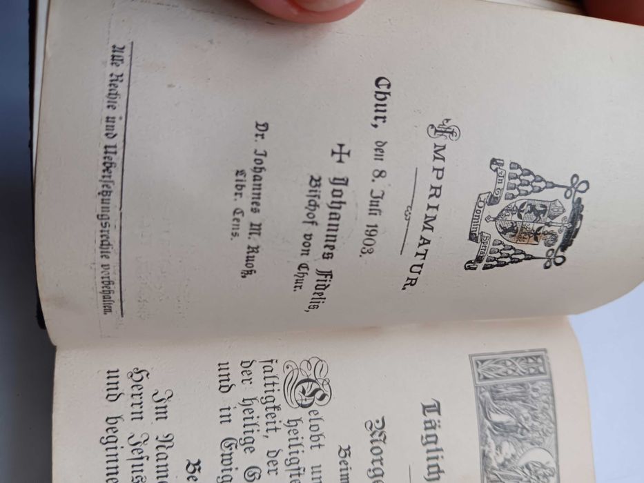 modlitewnik Gebetbuch 1903 Szwajcaria