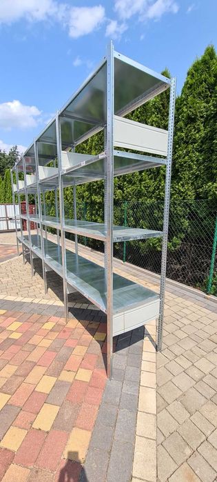 Regały magazynowe z demontażu 60głx100x200-300cm ocynk ocynkowany Meta