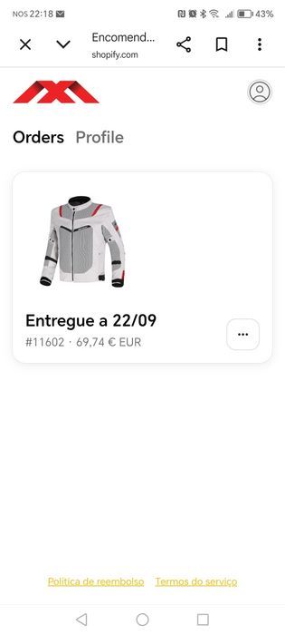 Casaco mota RTech tamanho M, novo