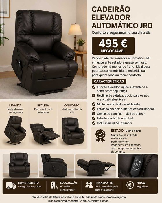 Cadeirão Relax Reclinável Automático – Como Novo