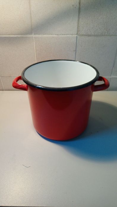 Garnek emaliowany wysoki 16 cm, kociołek węgierski