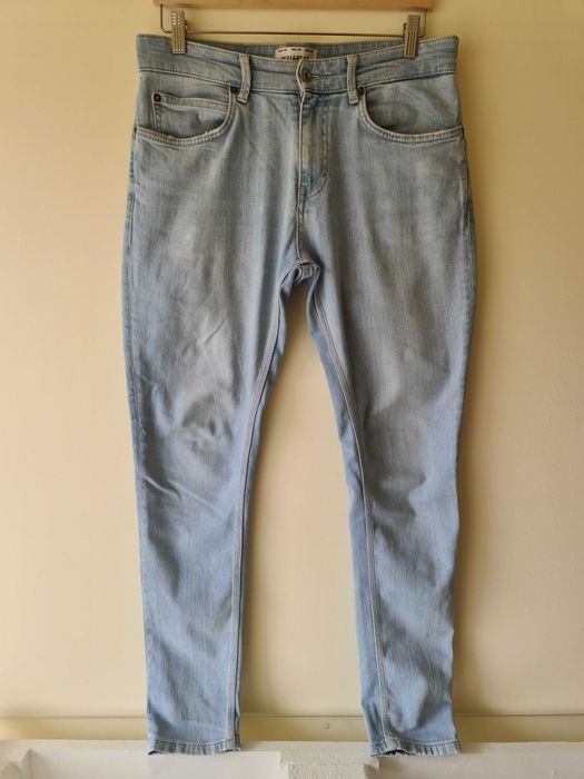 Calças de Ganga Azuis Pull & Bear Slim - Tamanho 42 - Pants Jeans