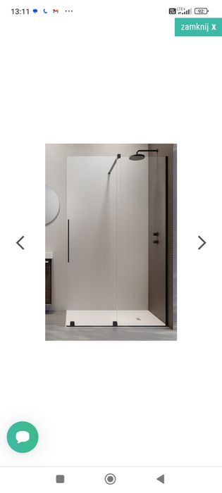 Szyba Furo Walk-in Black 120 cm Prawe firmy Radaway