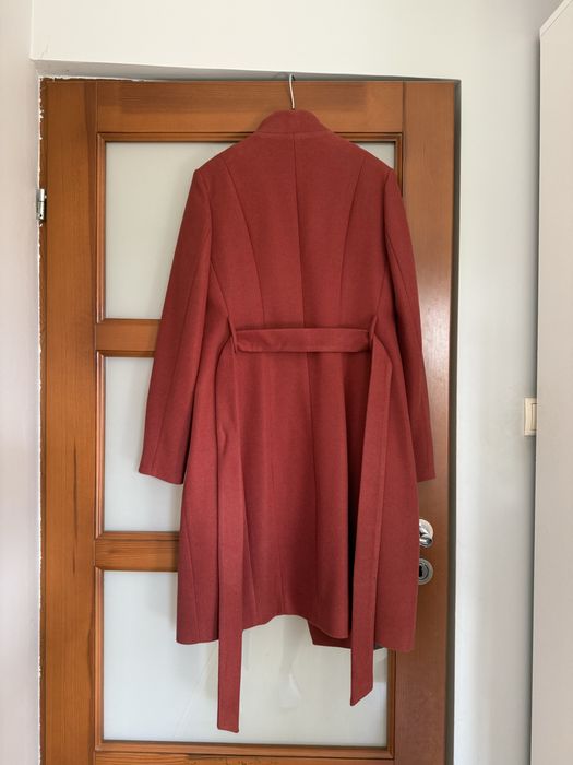 Płaszcz damski bordowy