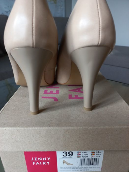 Beżowe nowe szpilki Jenny Fairy r.39
