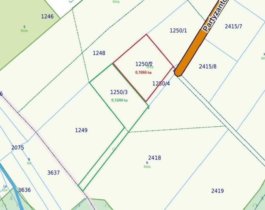 Działka budowlana 1066 m2 Rychwałd