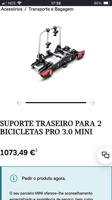 Suporte bicicletas original MINI