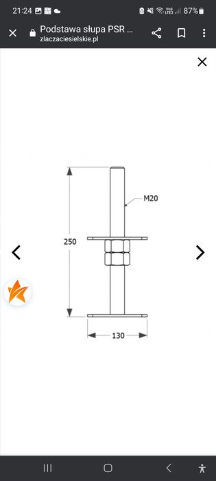 Podstawa słupa PSR M20 ocynk