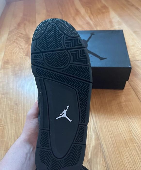 Air jordan 4 retro całe czarne sneakers nowe oryginalne buty damskie