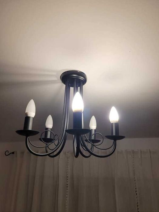Żyrandol świece czarny westwing