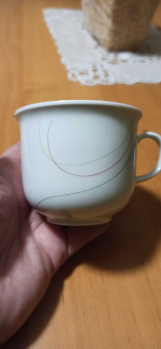 Białe filiżanki z porcelany 6 szt.Winterling Bawaria