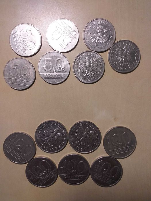 50 Zł i 100 Zł Monety 1990 Rok