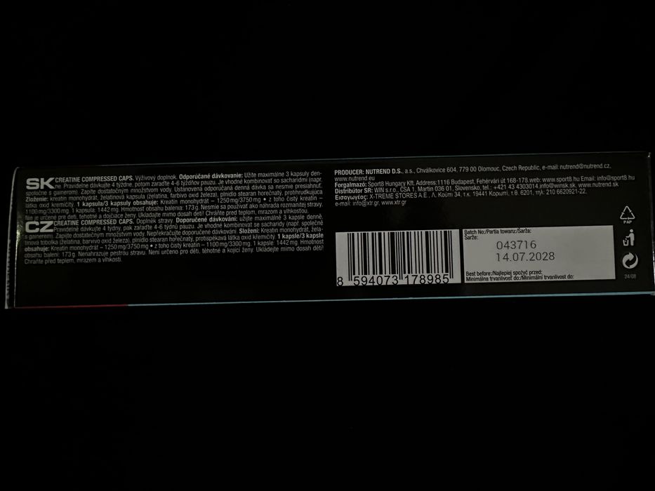 Nutrend Creatine Compressed Caps