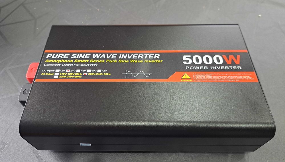 Inversor ONDA PURA (Camião) 24VDC em 220VAC - 5.000W pico. NOVO