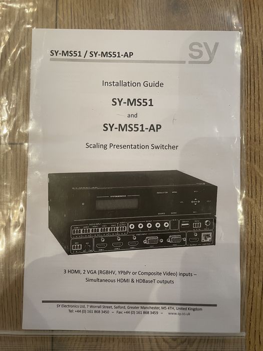 SY Electronics Scaling Presentation Switcher