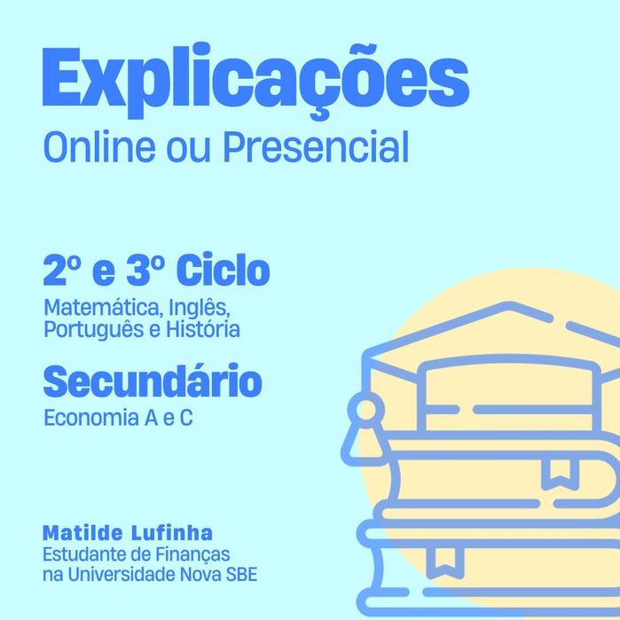 Explicações Economia ou 2° e 3° ciclo