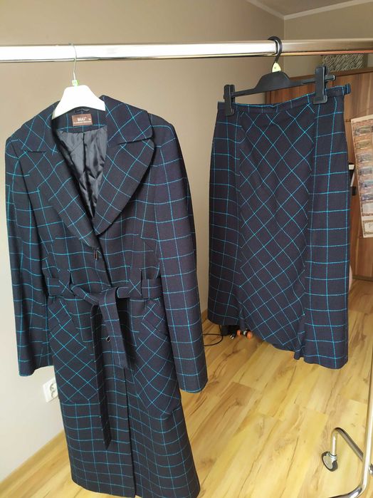 garnitur komplet płaszcz + spódnica