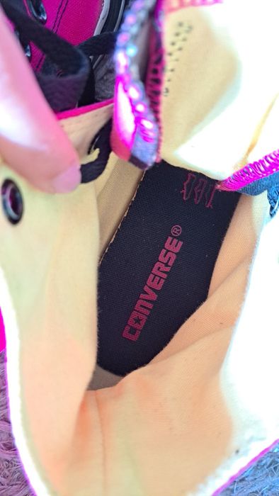 Converse all star rosa choque/pink high top double tongue - vintage