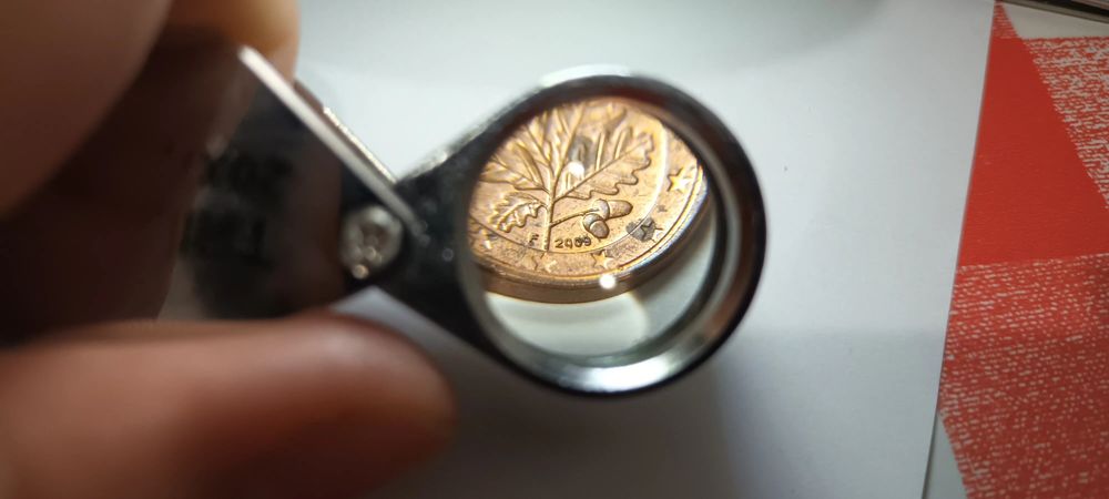 Moeda 1 cêntimo Alemanha 2009 F com erro cunhagem