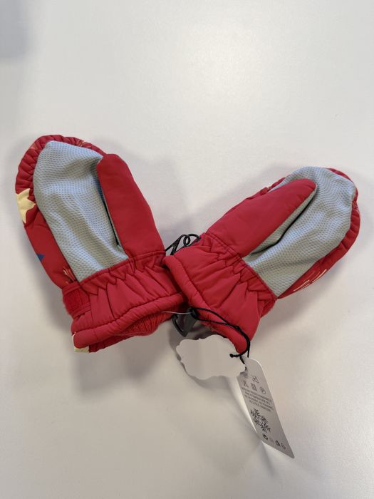 Rękawiczki dziecięce jednopalcowe narciarskie czerwone