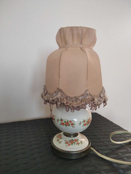 Lampka PRL piękny wzór kwiatowy