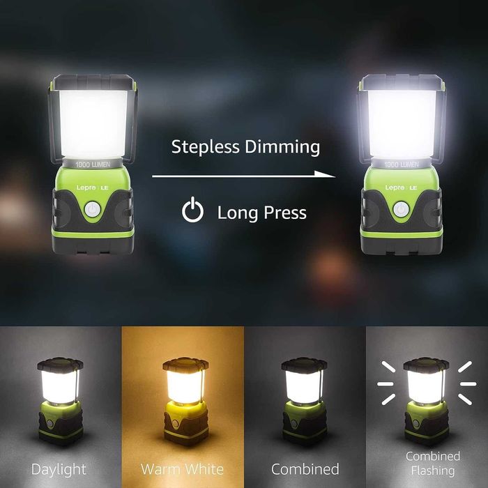 Потужний туристичний, кемпінговий LED ліхтар Lepro 1000lm 10W