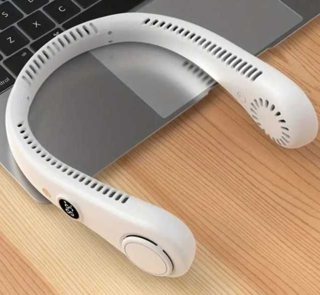 słuchawki chłodzące, przenośny wiatrak na szyję, wentylator - 2 sztuki