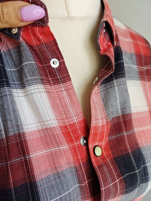 Koszula Levi's Strauss męska retro vintage w krate 100 % bawełna czerwona